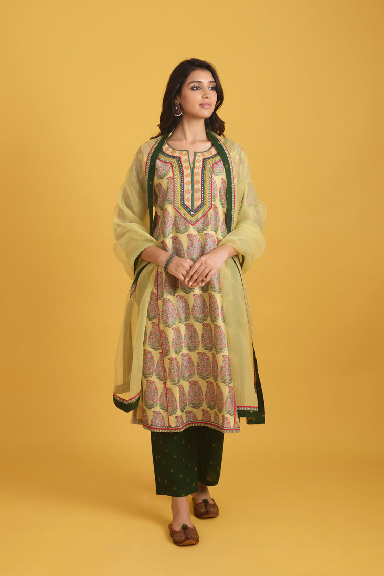 Rozana Kurta Yellow Peach (9708248072491)