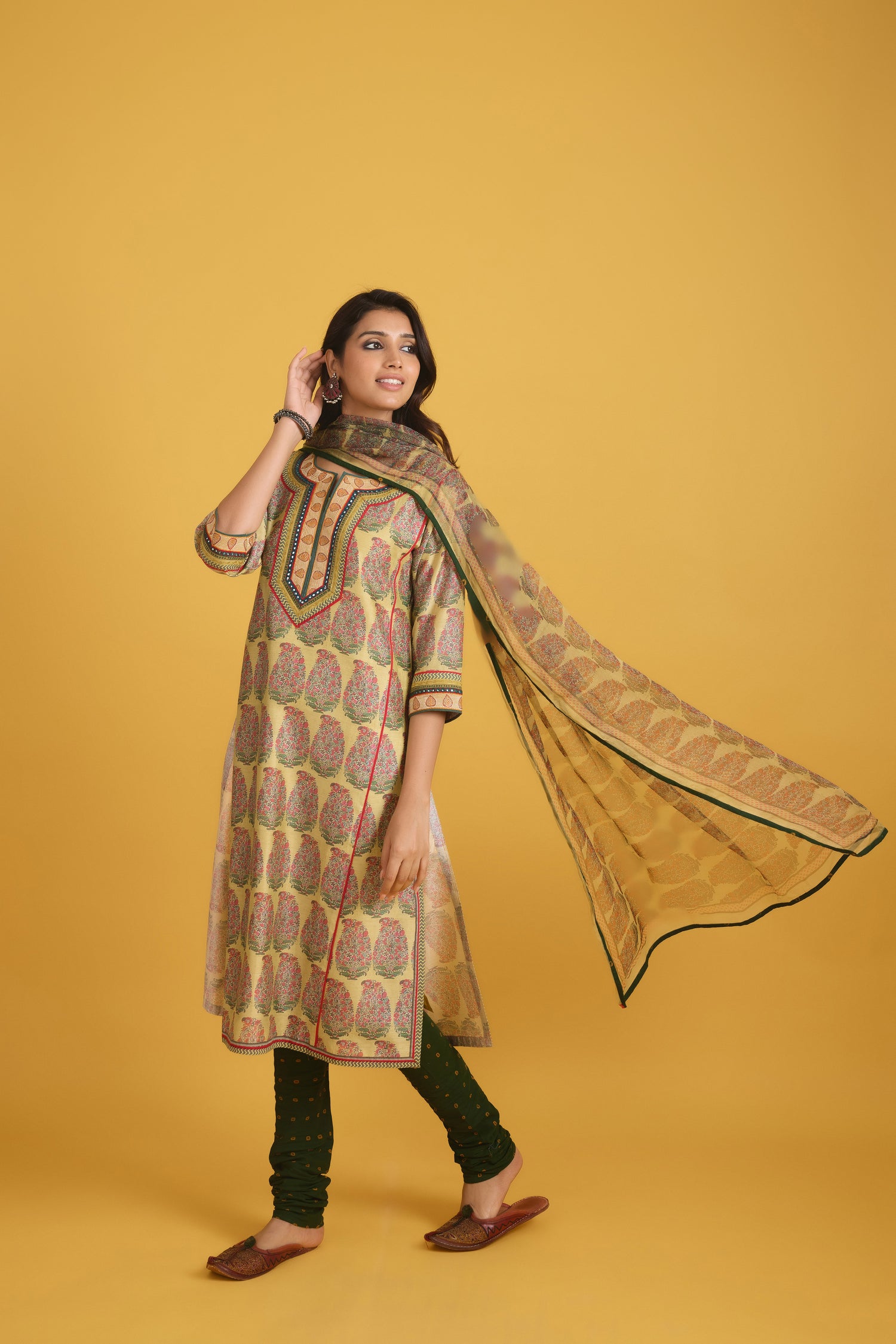 Rozana ChIffon Dupatta Yellow Green (9712910926123)