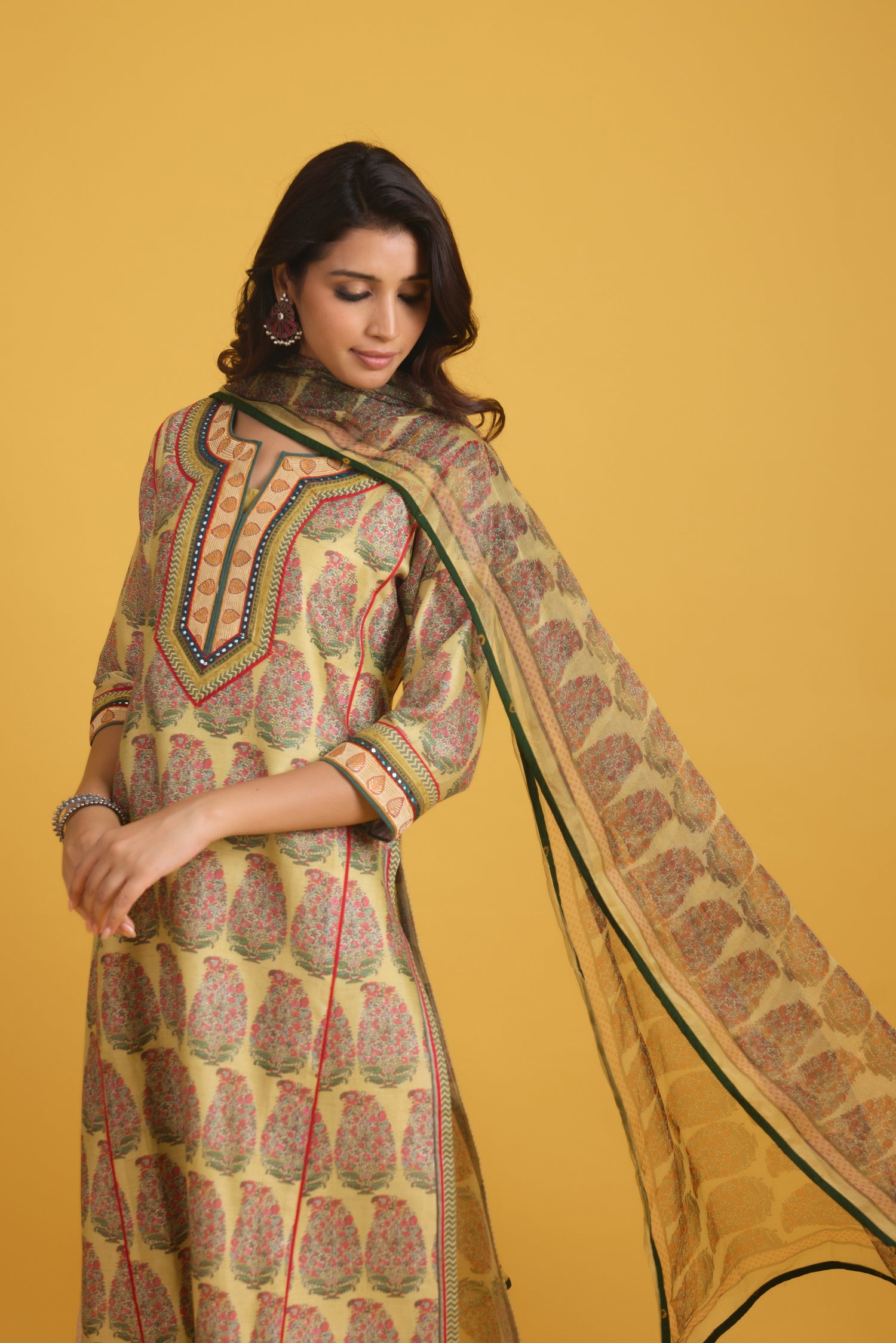 Rozana ChIffon Dupatta Yellow Green (9712910926123)