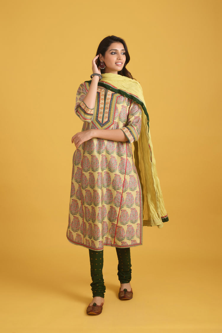 Rozana Kurta Yellow Peach (9708248072491)