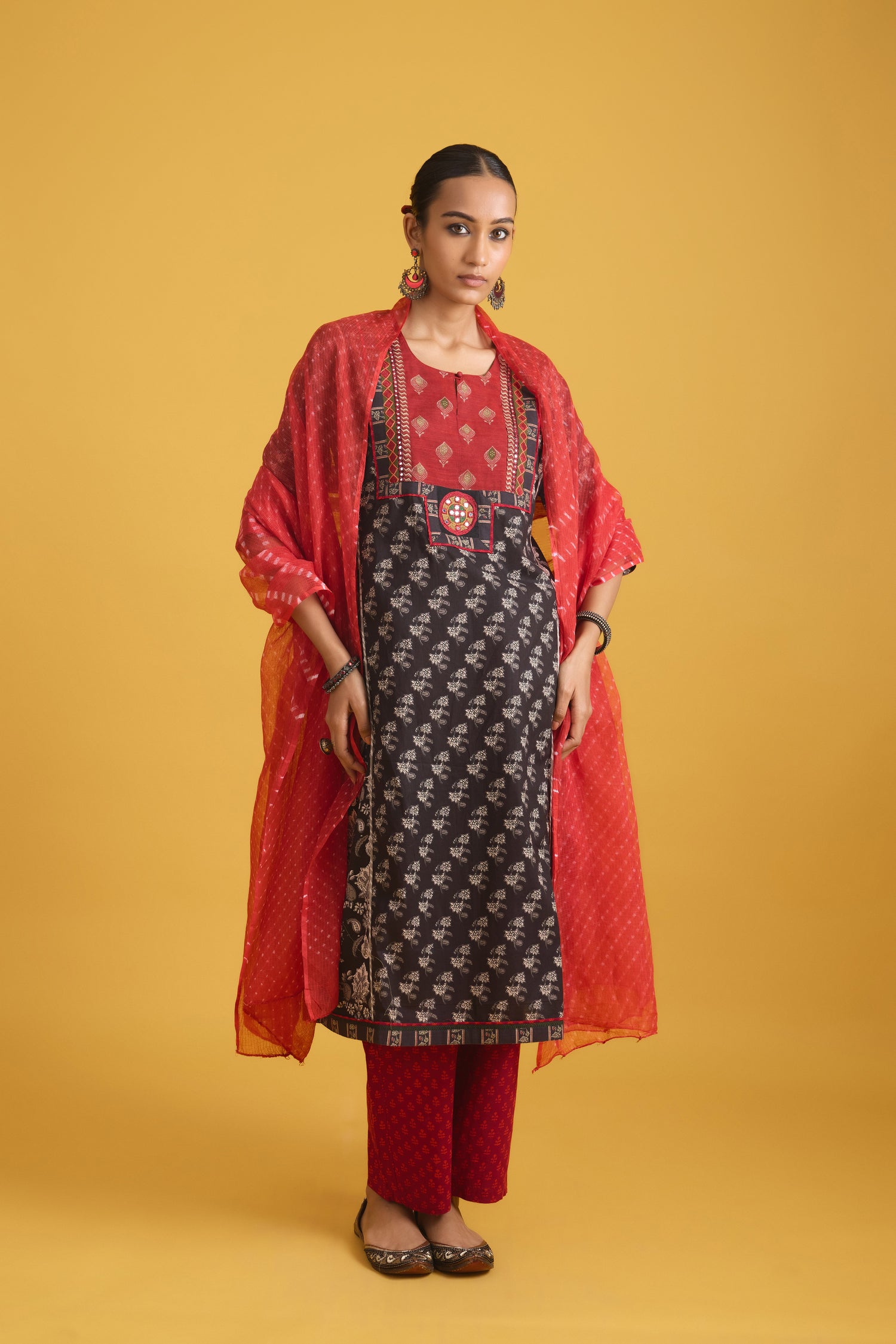 Rozana Kota Dupatta Red (9712906076459)