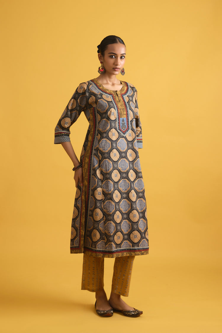 Anu Kurta Black Beige (9699913204011)