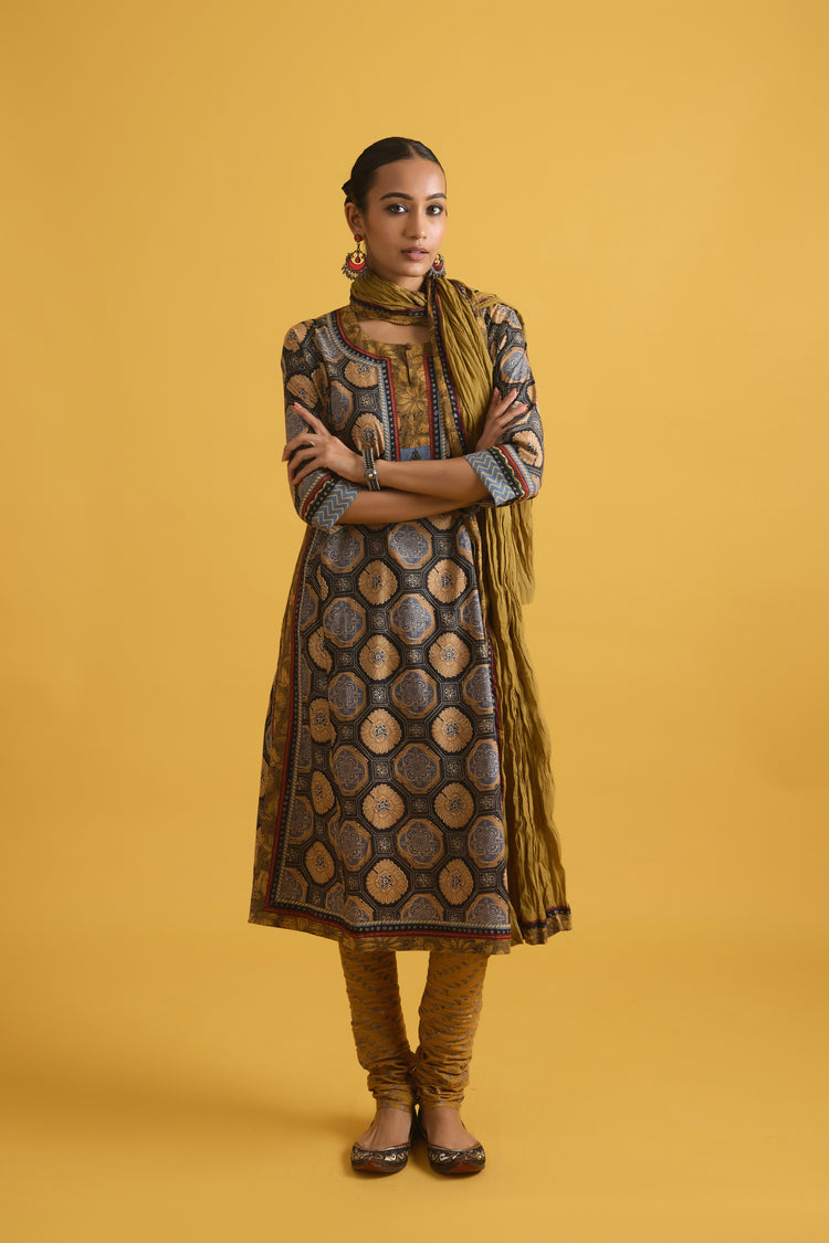 Anu Kurta Black Beige (9699913204011)