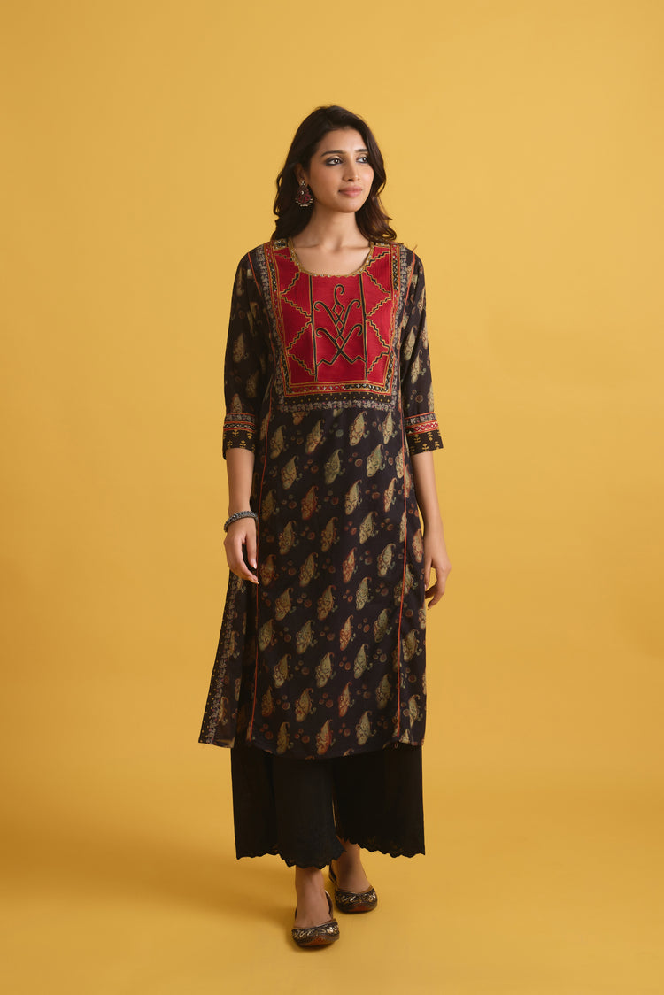 Rozana Kurta Black Green (9708045140267)