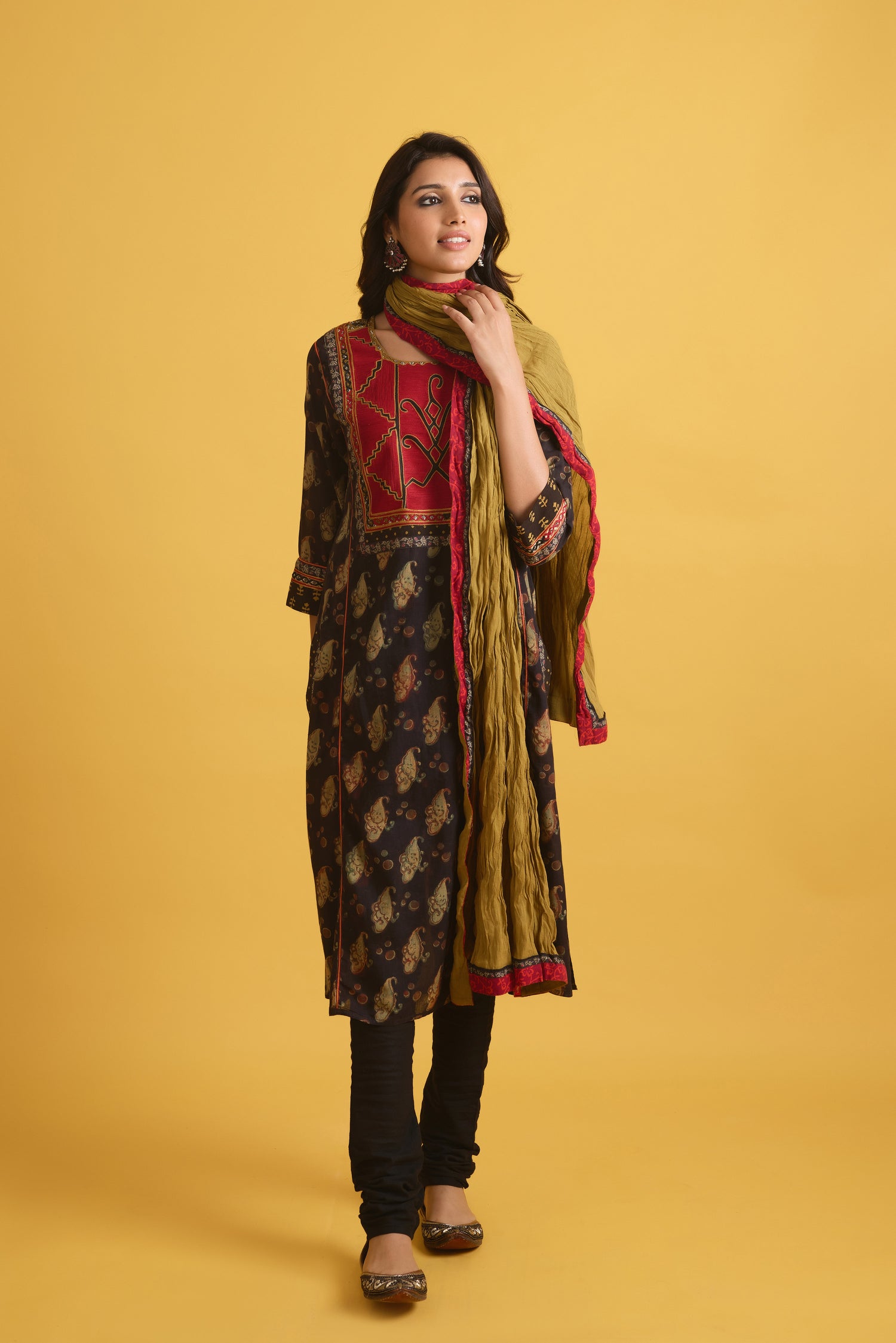 Rozana Kurta Black Green (9708045140267)