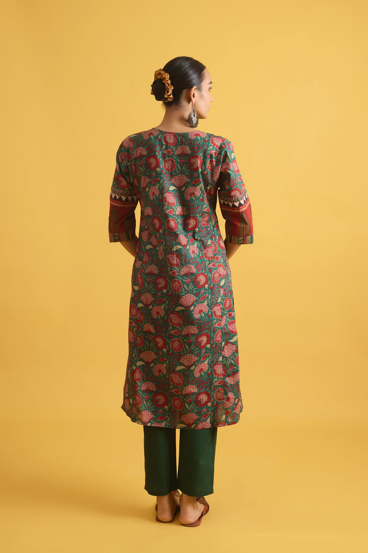 Rozana Kurta Green Rust (9710206189867)