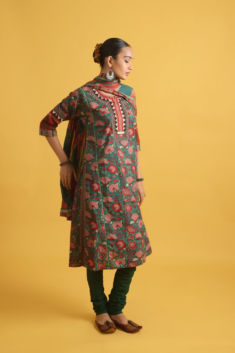 Rozana Kurta Green Rust (9710206189867)