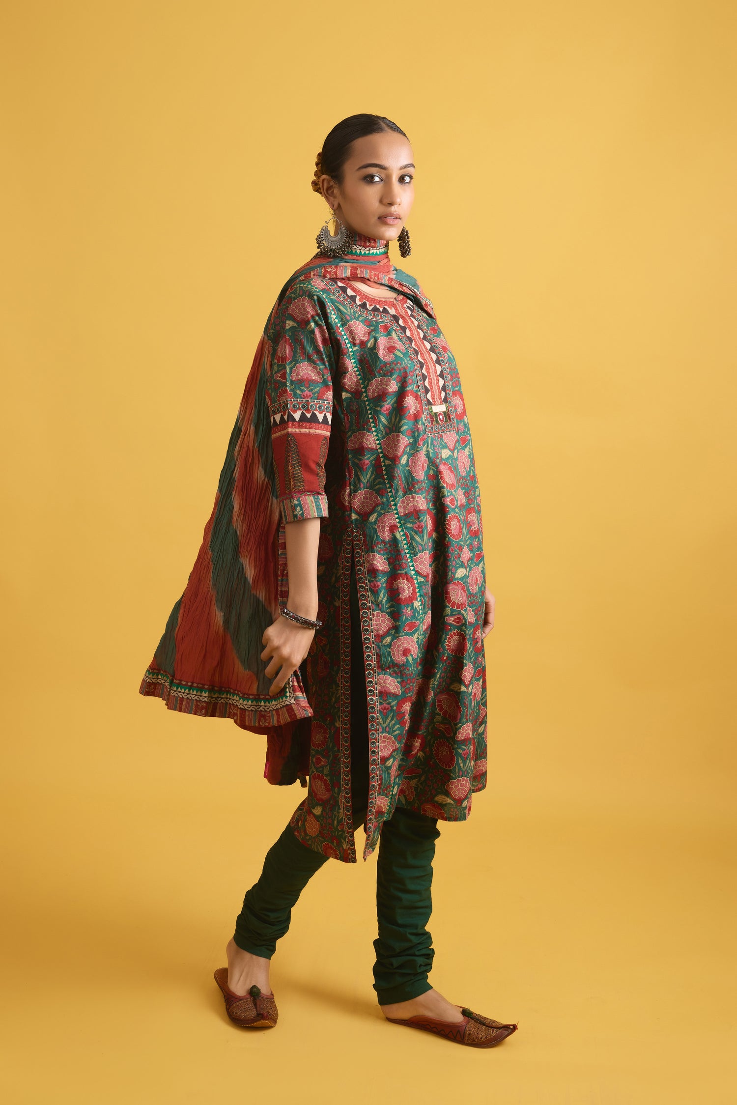 Rozana Dupatta Rust Green (9710708130091)