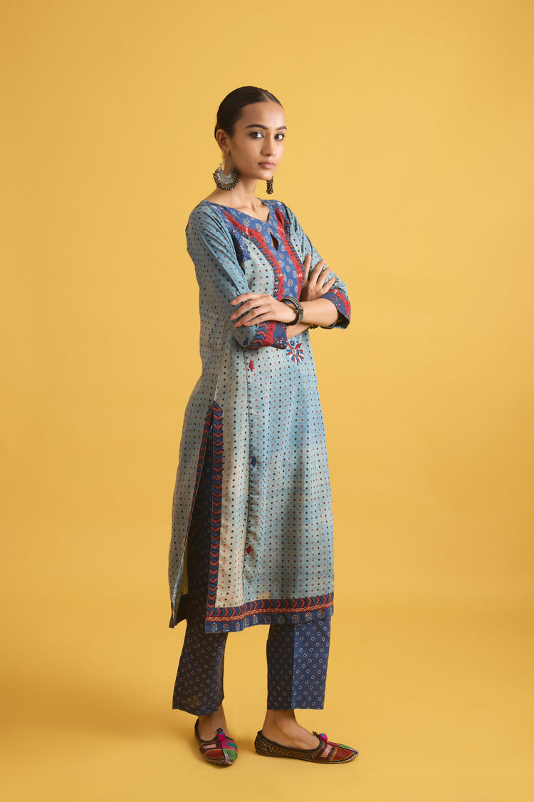 Adara Kurta Off Grey Blue (9707762155819)