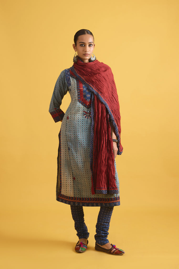 Adara Kurta Off Grey Blue (9707762155819)