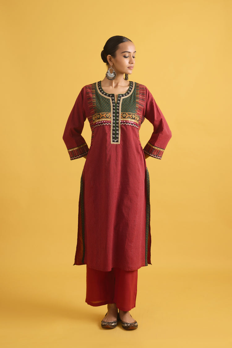 Banjara Kurta Maroon (9710766326059)