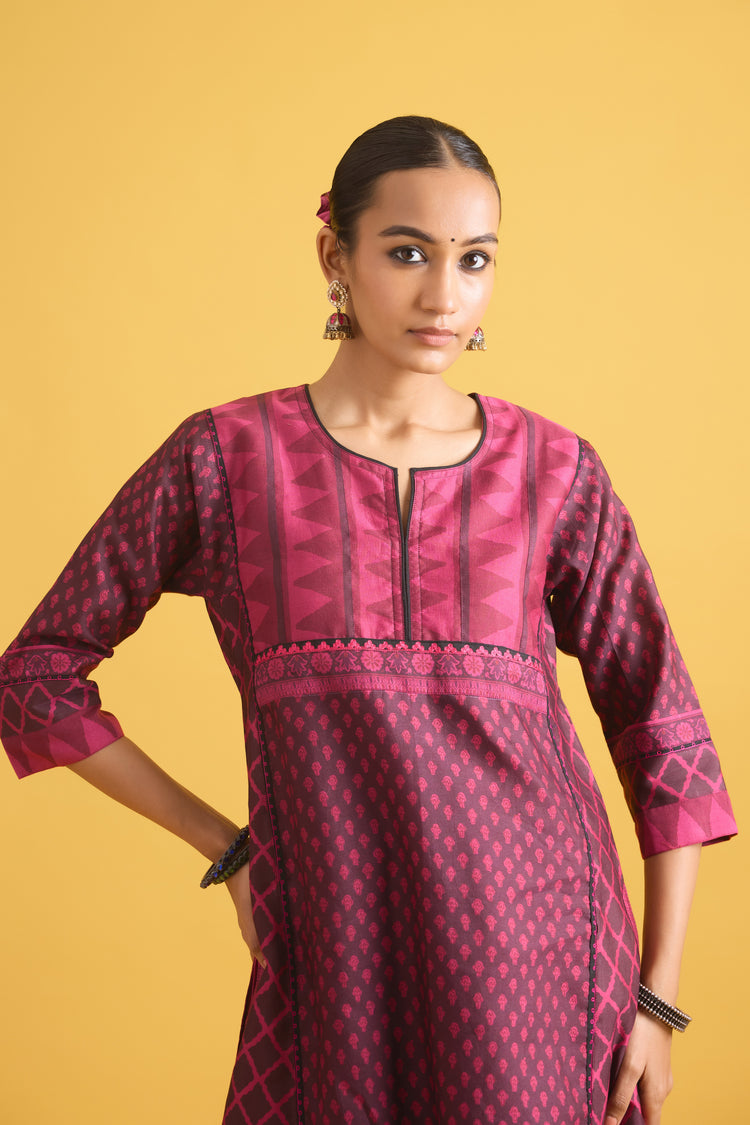 Rozana Kurta Dark Mauve (9710801322283)