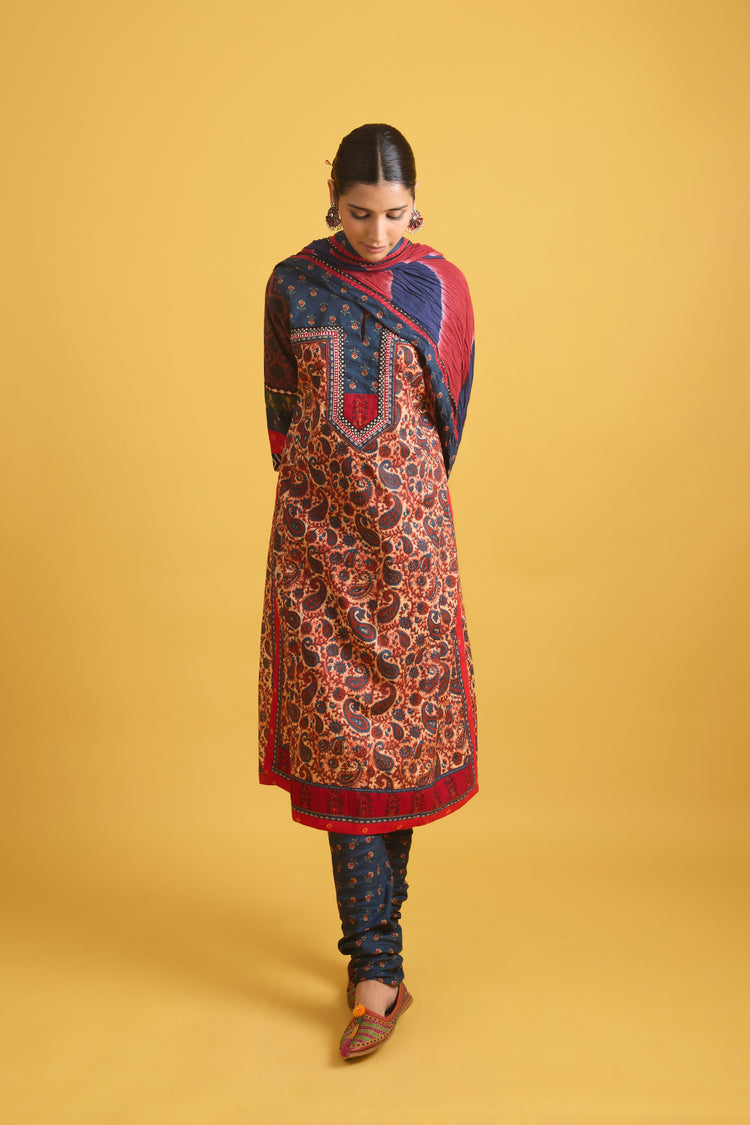 Rozana Dupatta Red Blue (9730642018603)