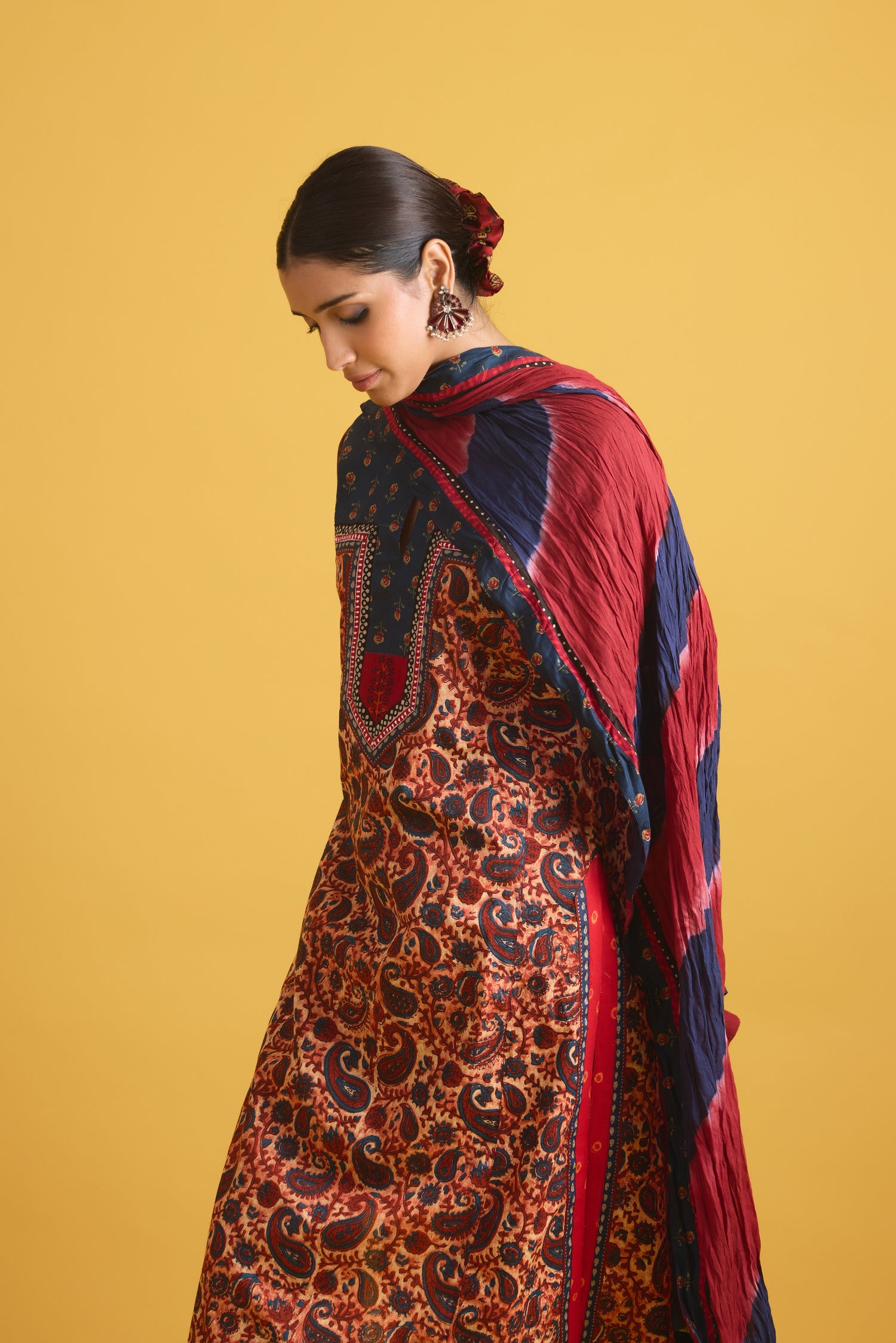 Rozana Dupatta Red Blue (9730642018603)