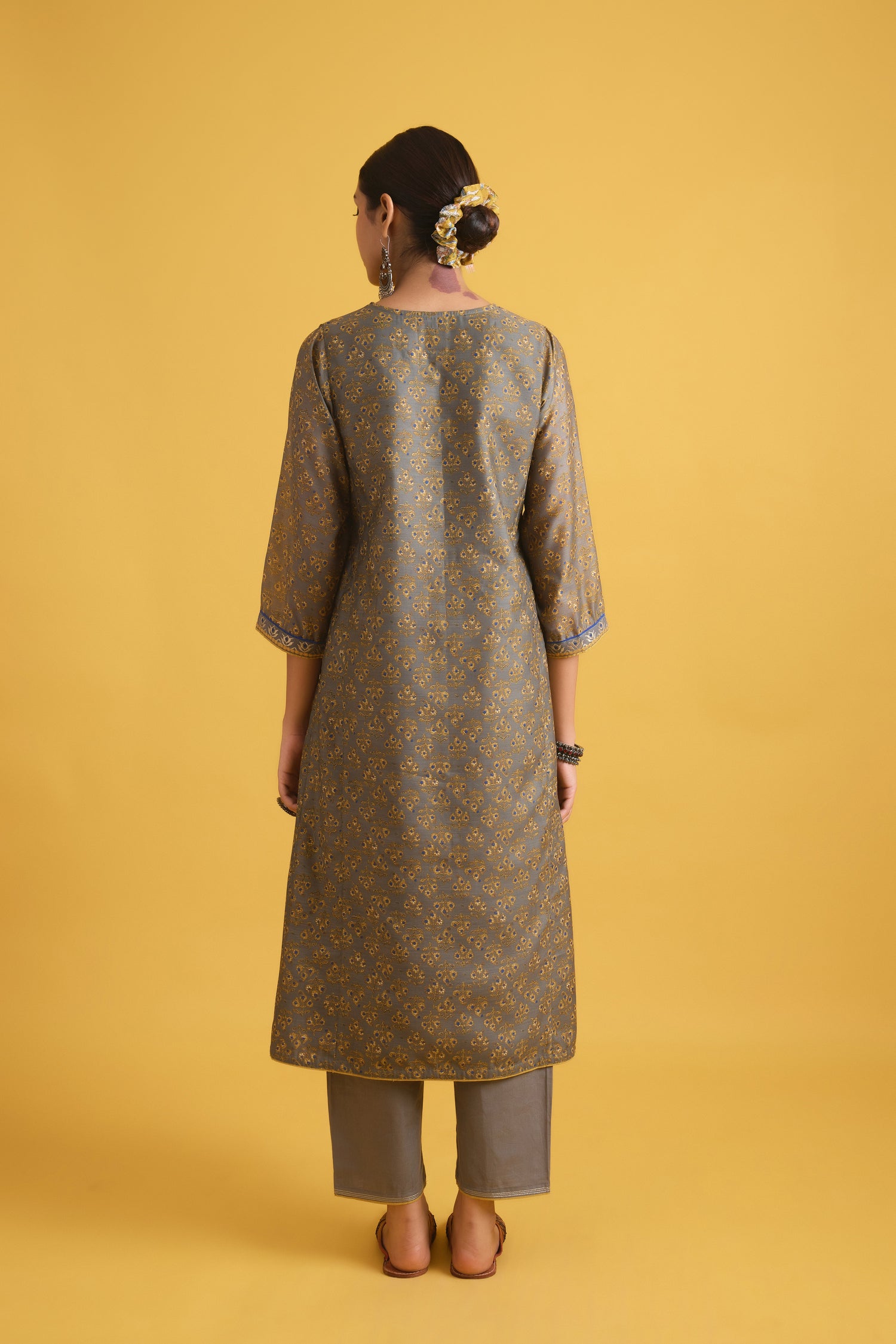 Tulsi Kurta Grey Mustard (9725469327659)