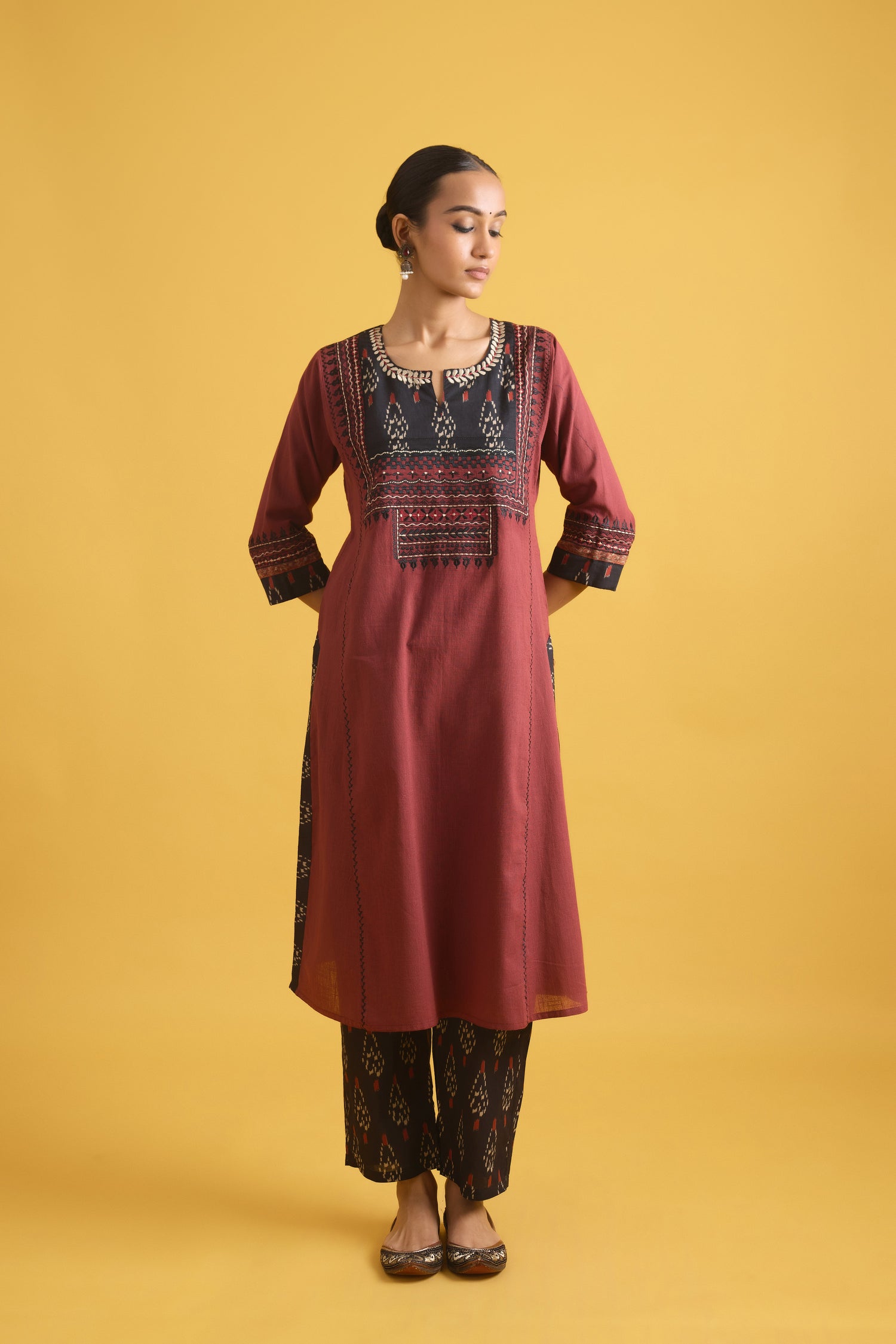 Rozana Kurta Maroon (9721447088427)