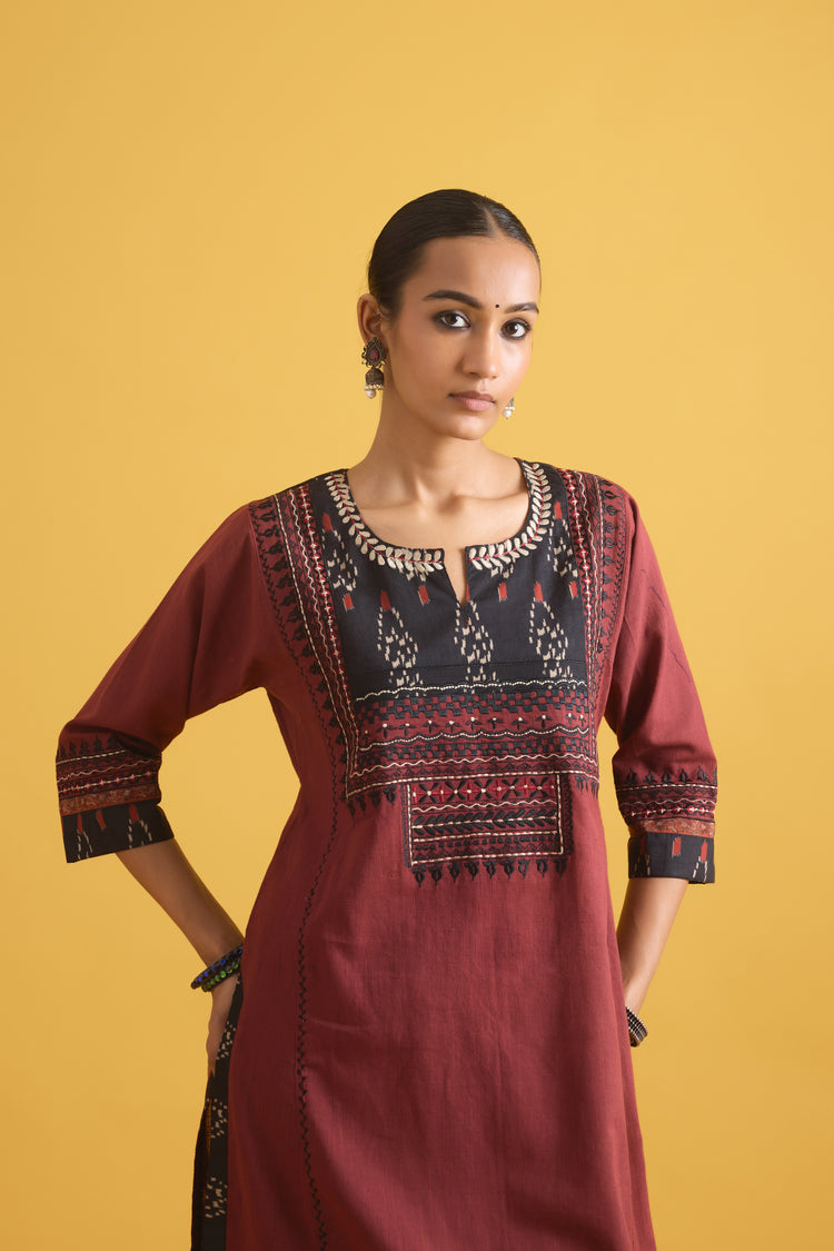 Rozana Kurta Maroon (9721447088427)