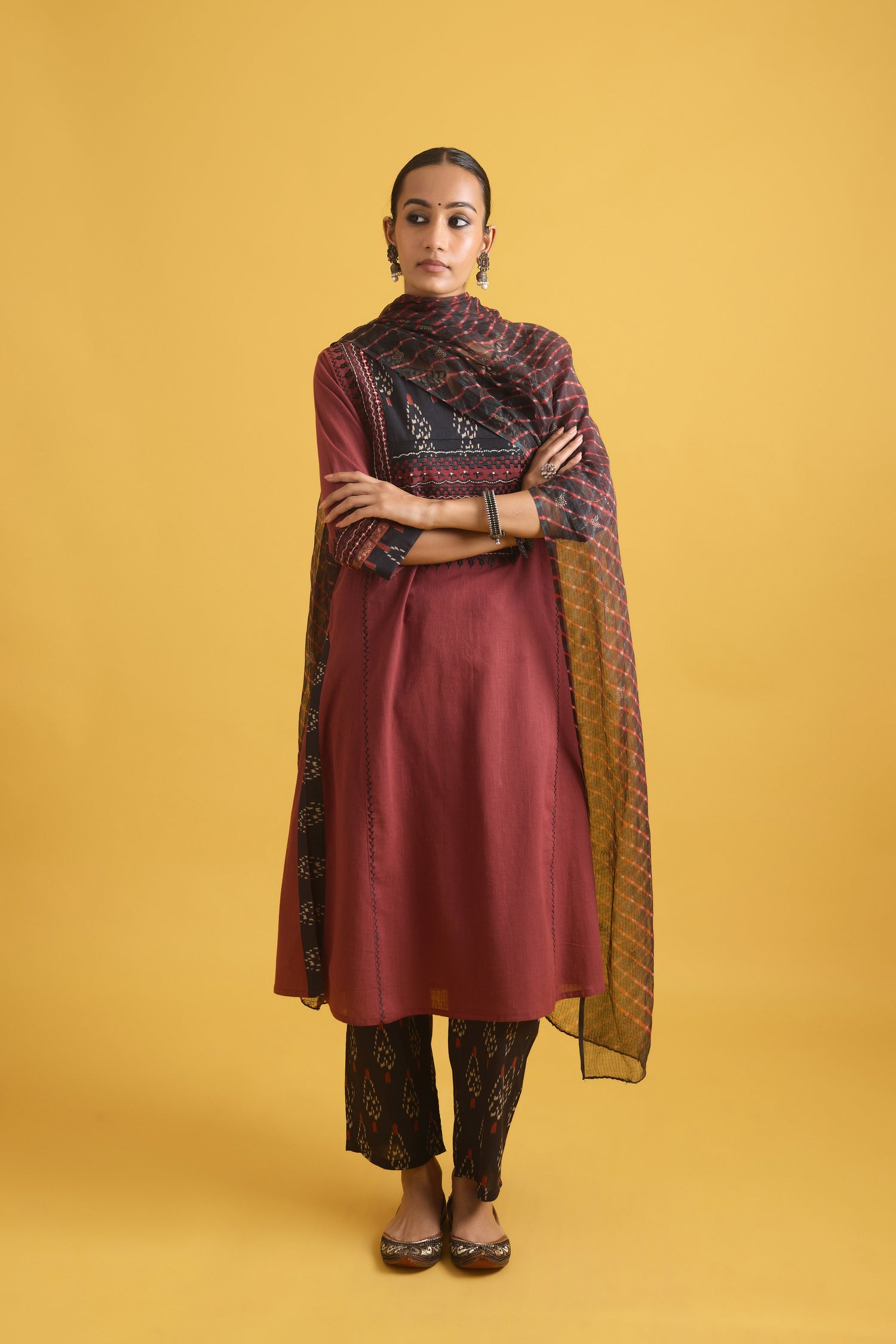 Rozana Kurta Maroon (9721447088427)