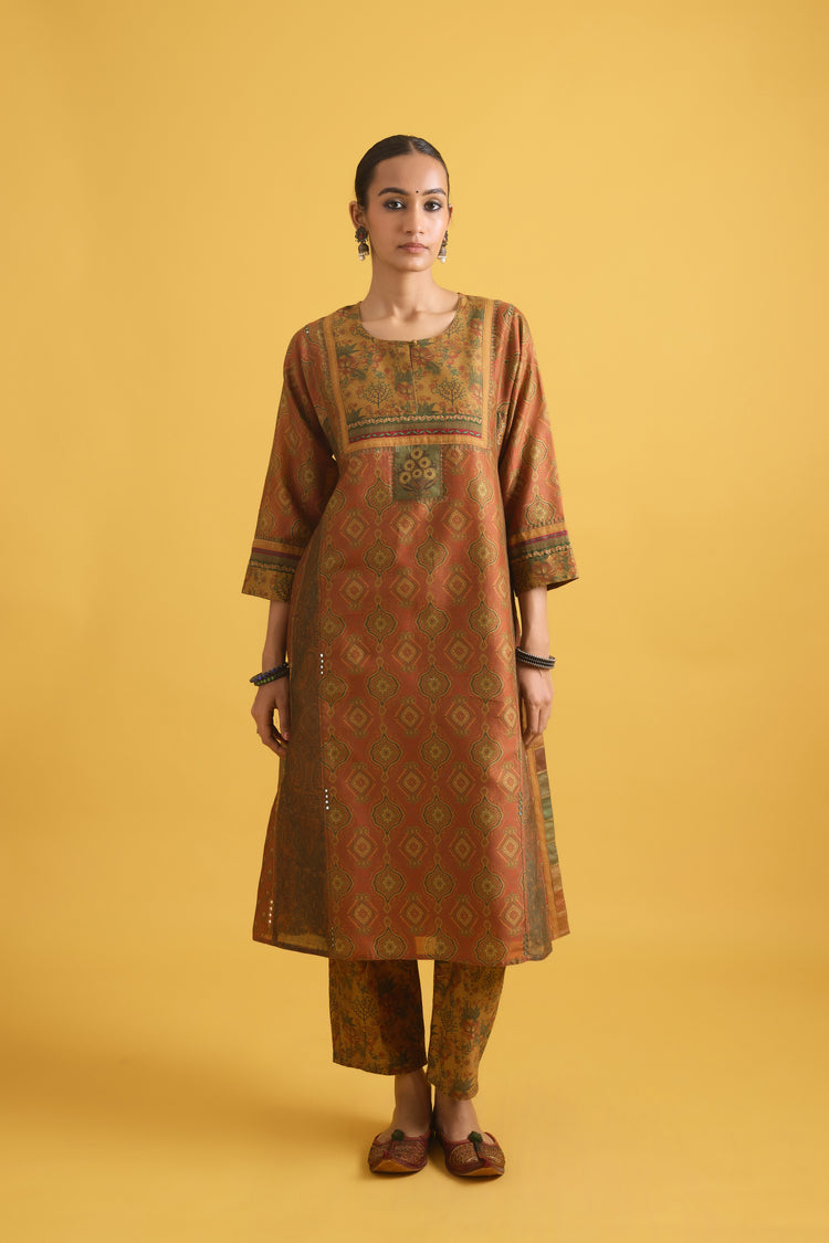 Adya Kurta Rust Green (9722024591659)