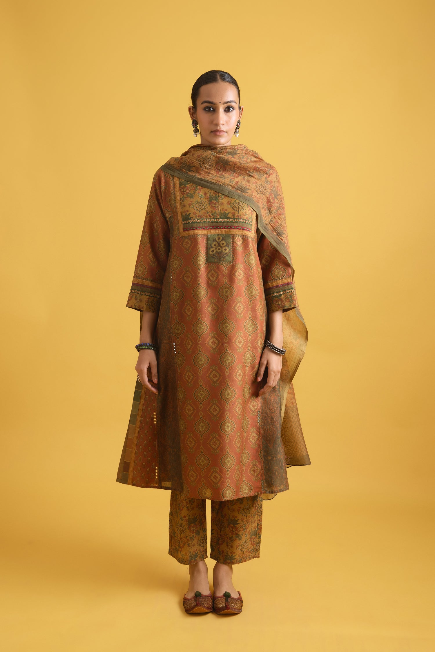 Adya Kurta Rust Green (9722024591659)