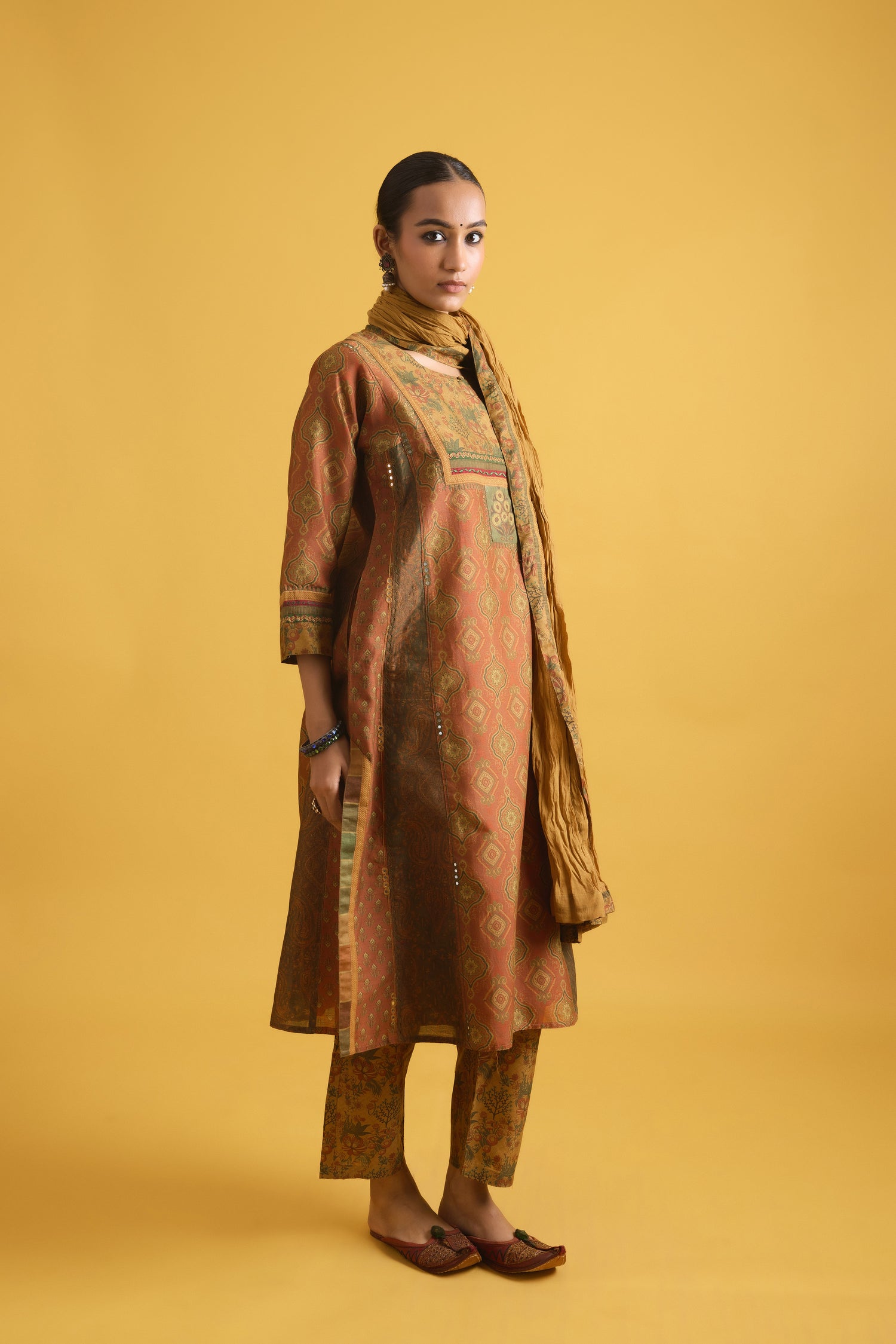 Adya Kurta Rust Green (9722024591659)