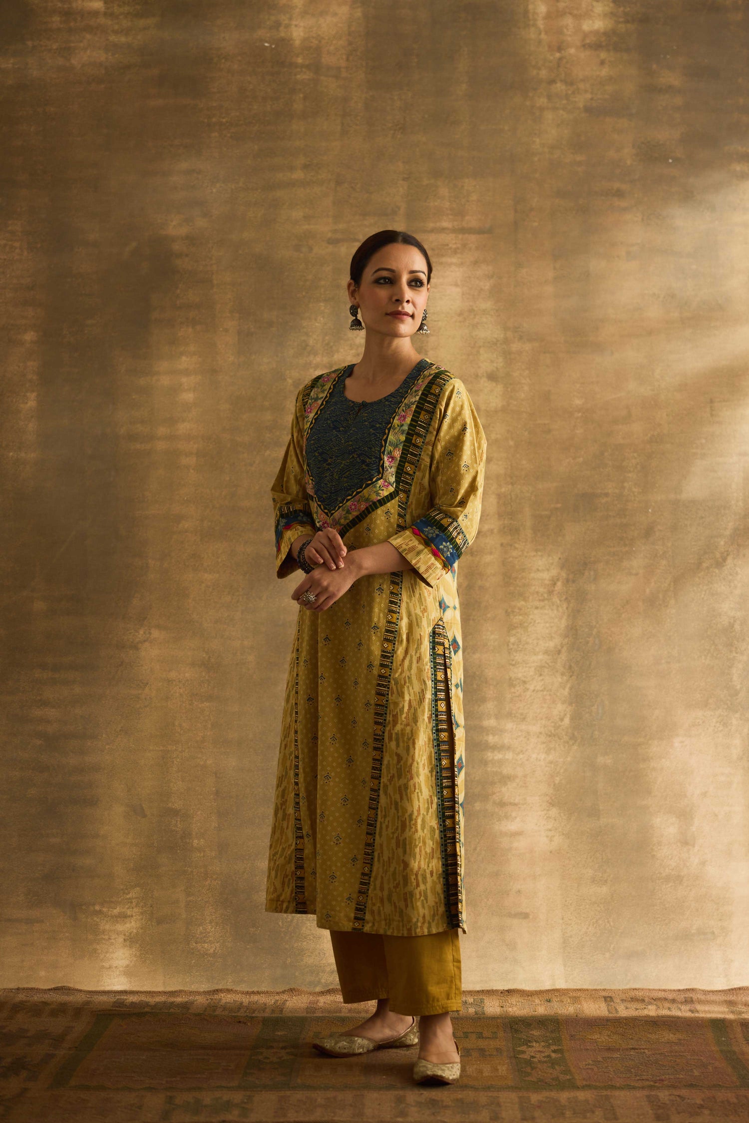 Rozana Kurta Ochre Green (9889534312747)