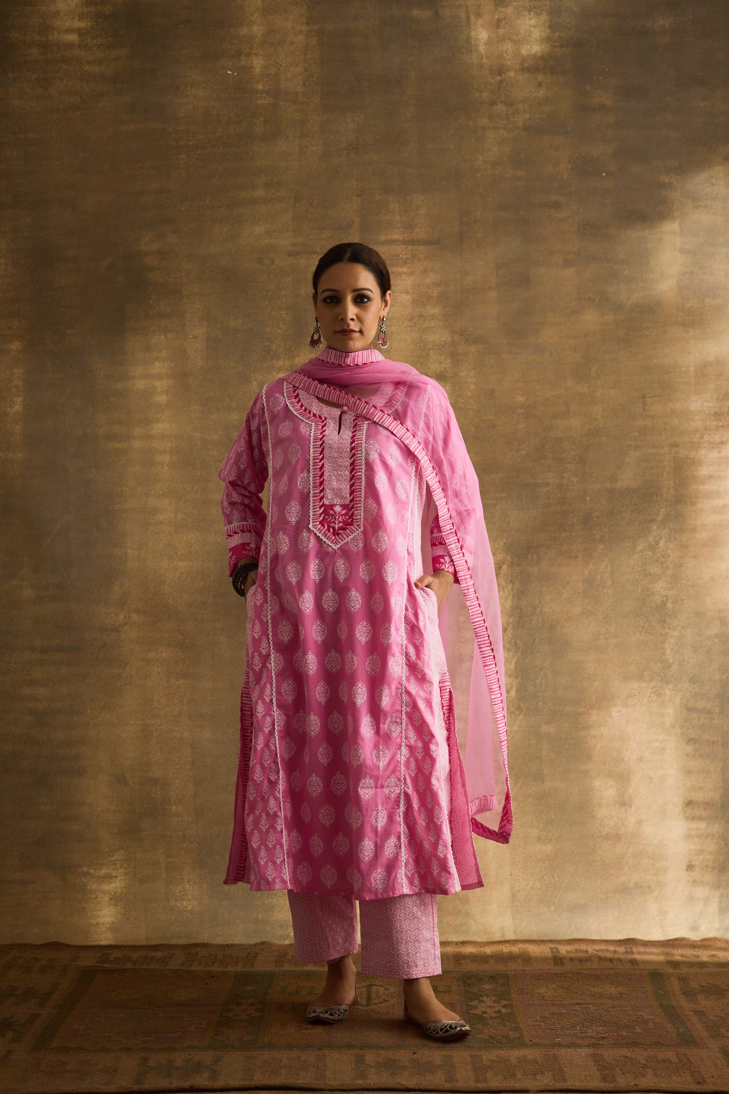 Medh Dupatta Pink (9888541933867)