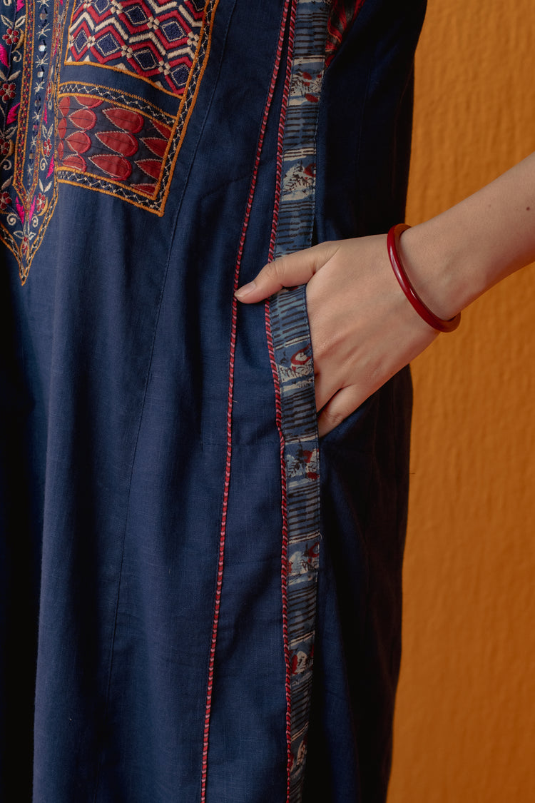 Banjara Kurta Indigo (9042640666923)