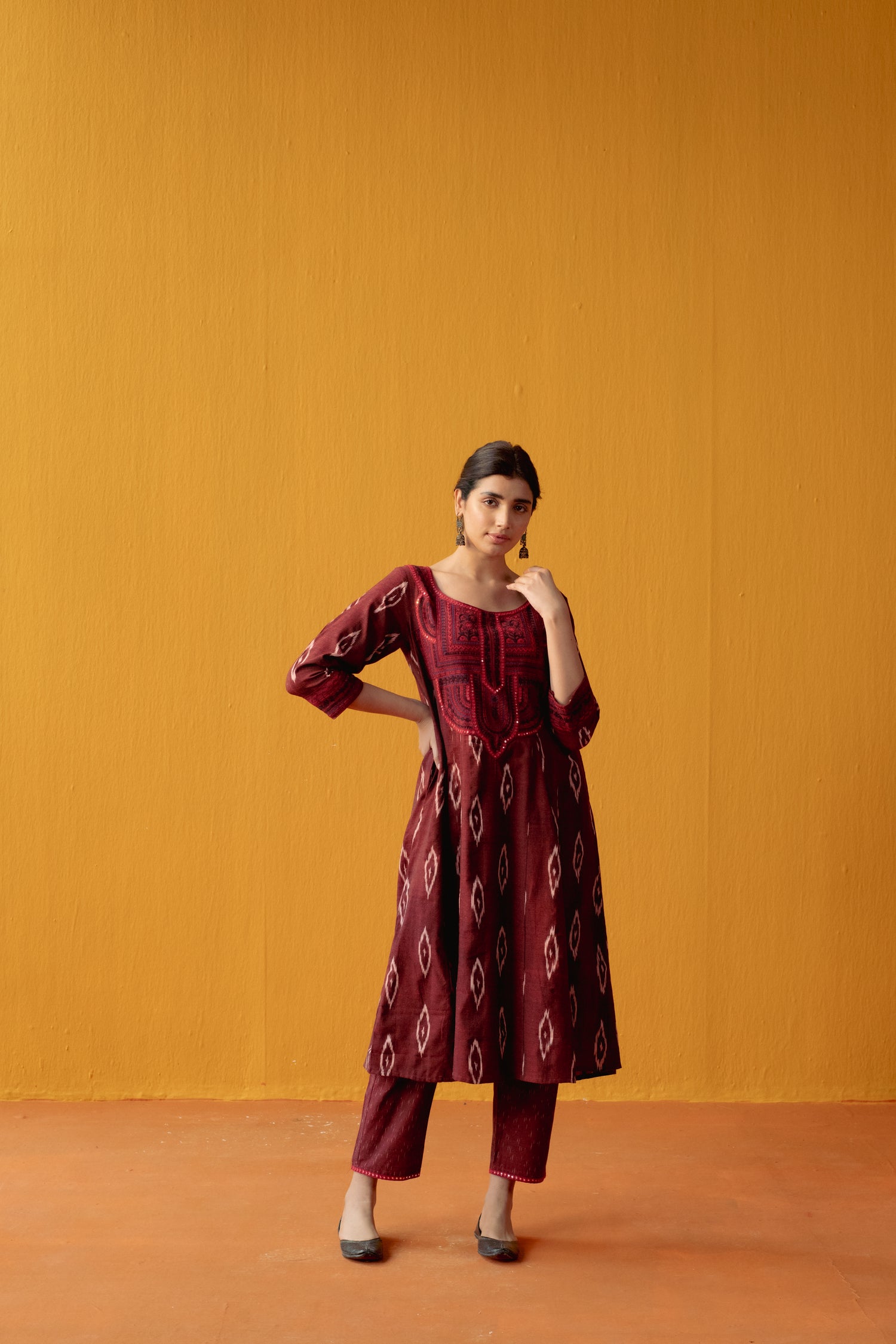 Baruni  Maroon Kurta (9834259775787)