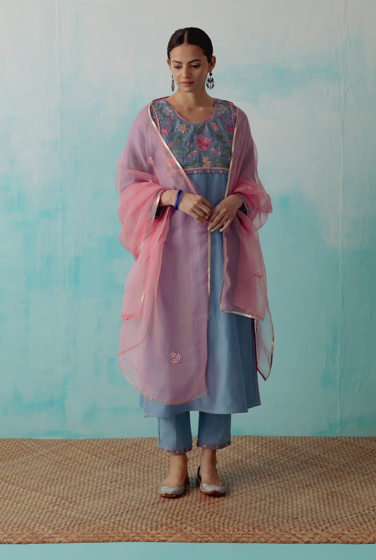 Idaya Kurta Steel Blue (8344692982059)