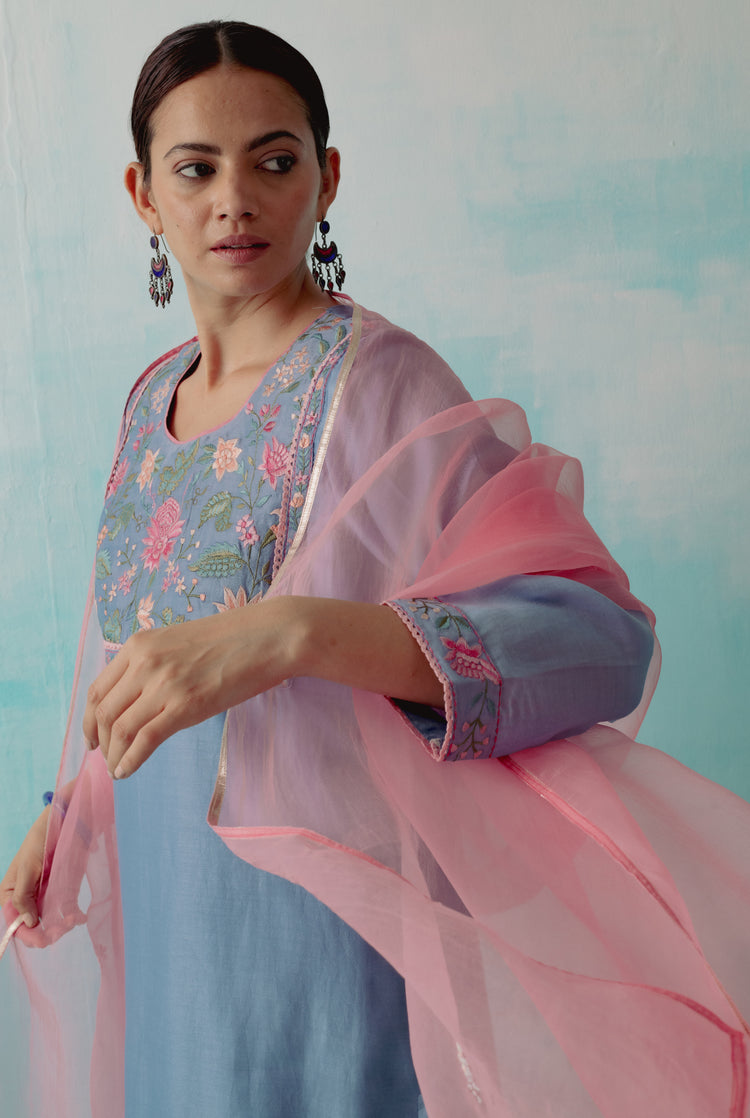 Idaya Kurta Steel Blue (8344692982059)