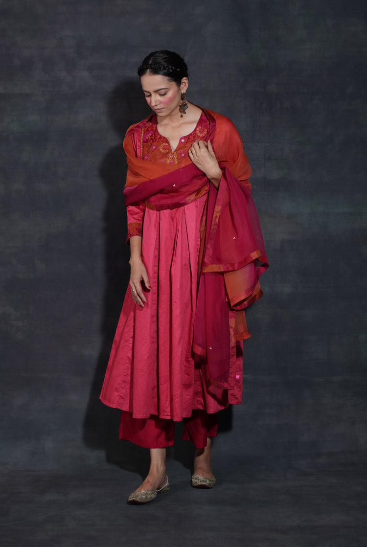 Tashi Dupatta Crimson Rust (7152939892783)