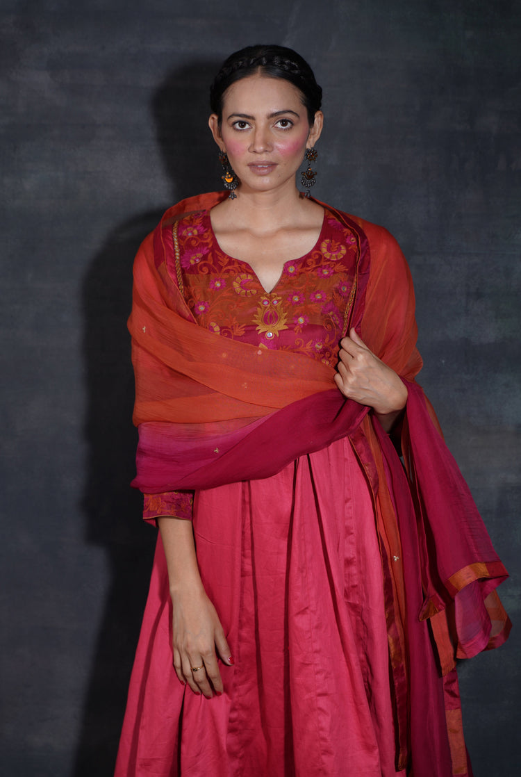 Tashi Dupatta Crimson Rust (7152939892783)