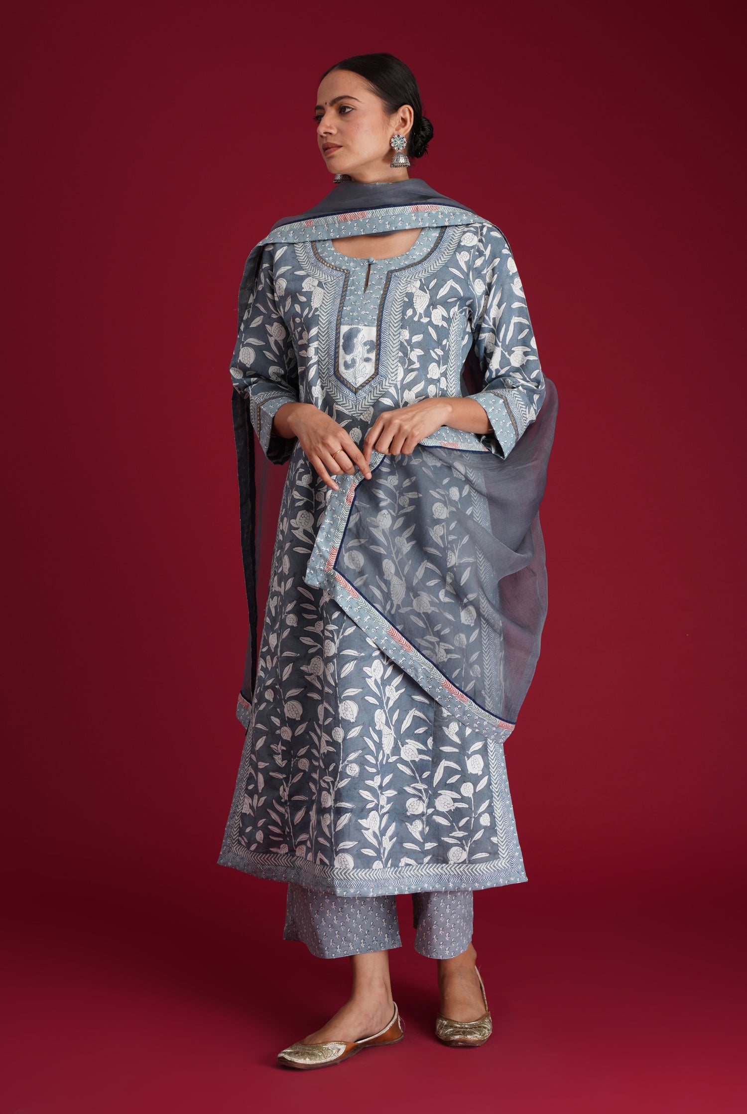 Rozana Chiffon Dupatta Dusky Grey (7135734923311)