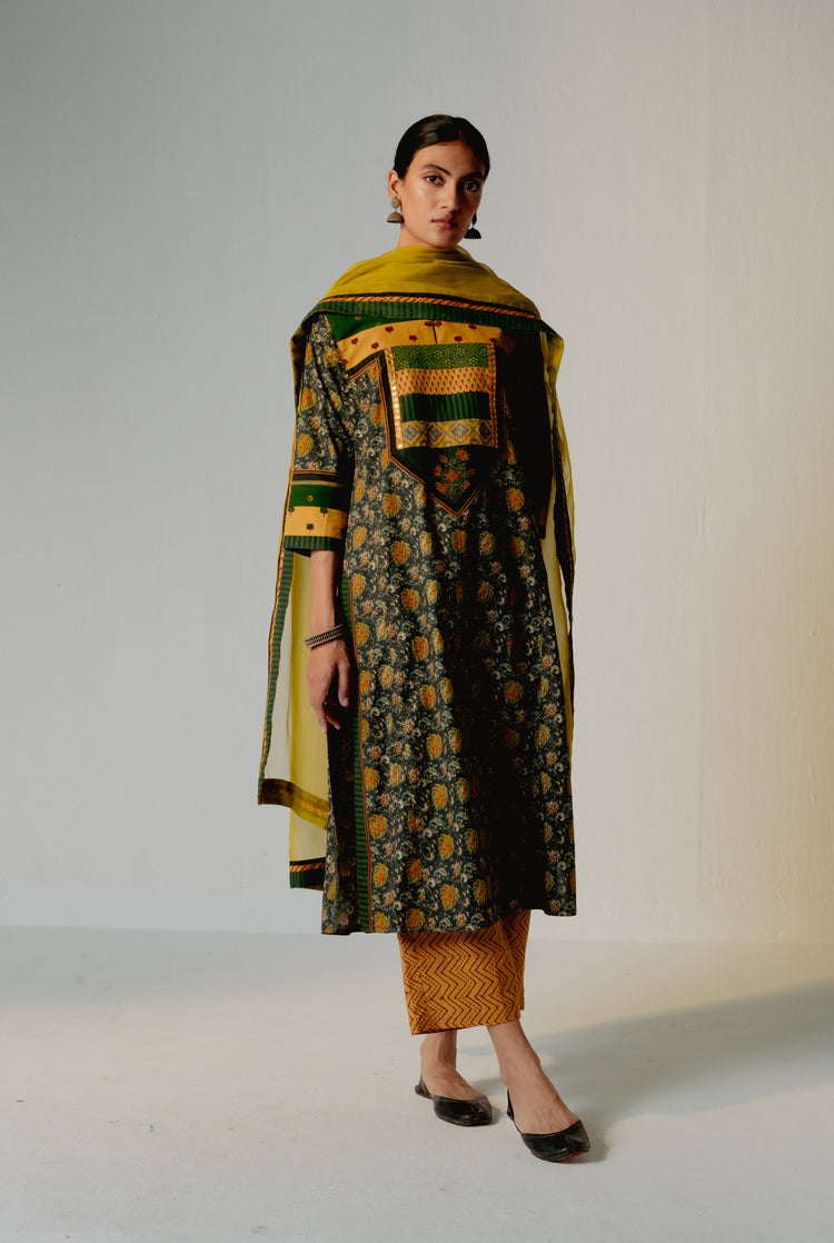 Devi Kurta Bottle Green Ochre (8210613502251)