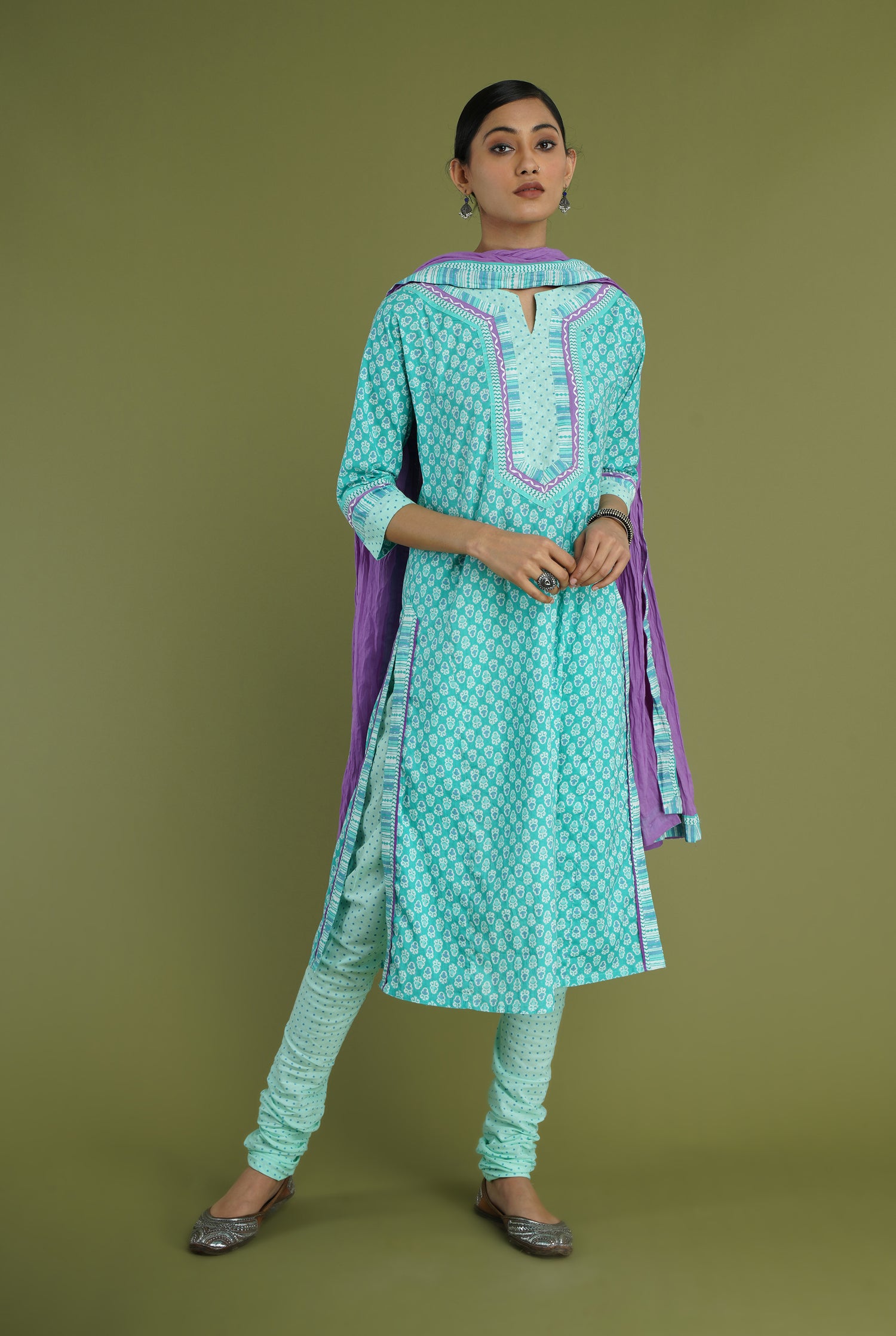 Rozana Cotton Dupatta Celeste (6978071494703)