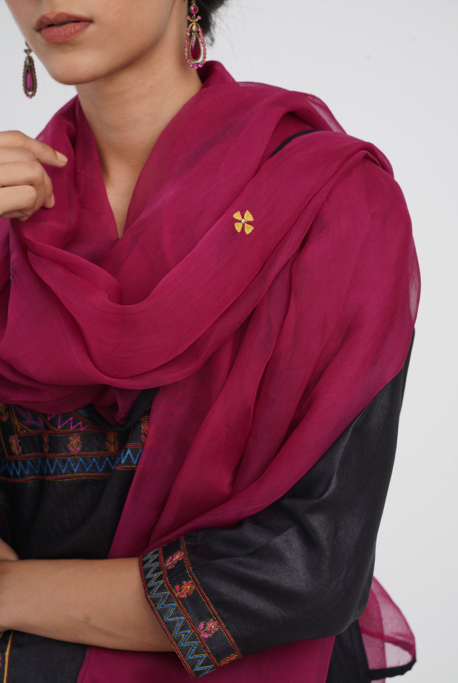 Baruni Dupatta Deep Pink (7087250898991)